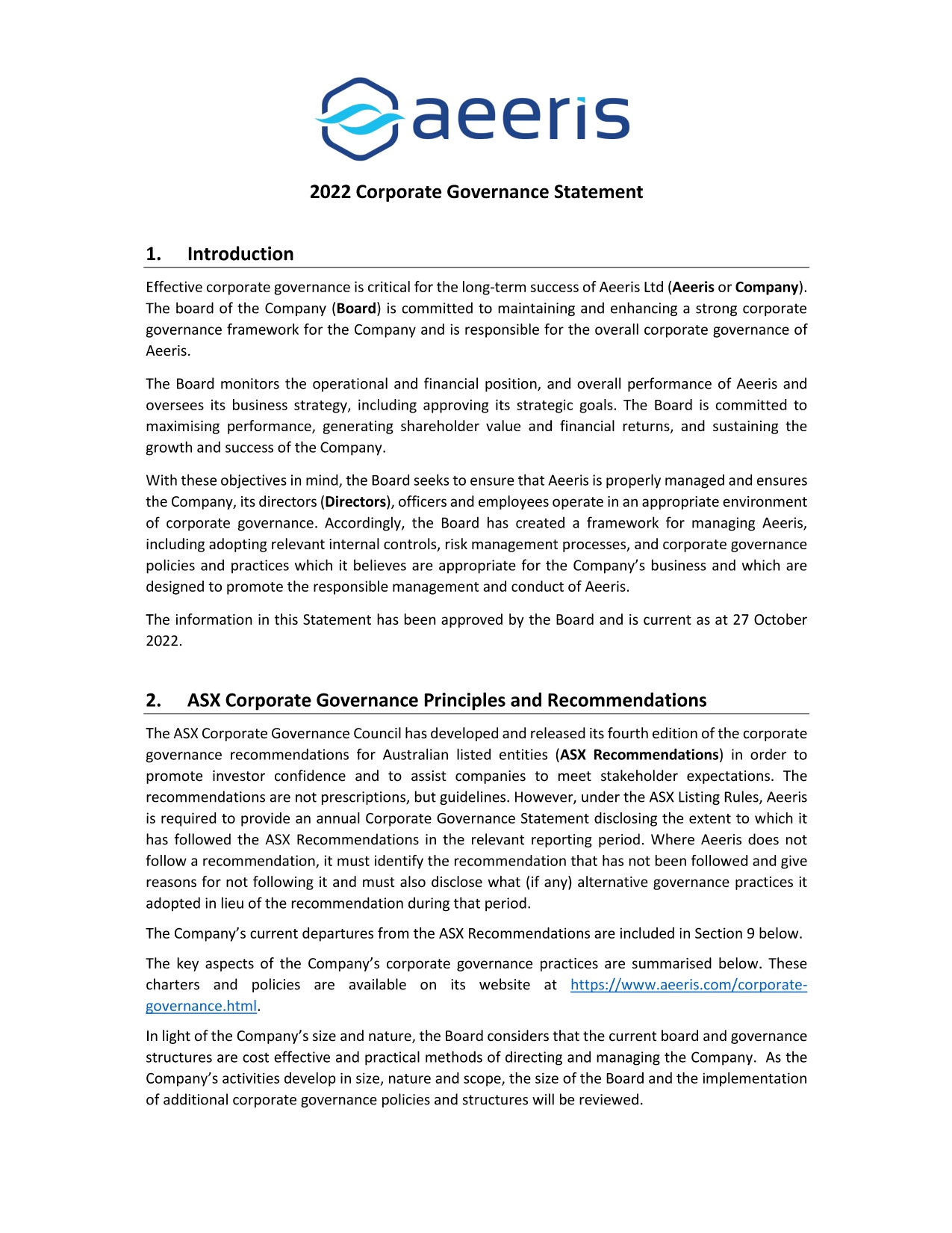 Corporate Governance