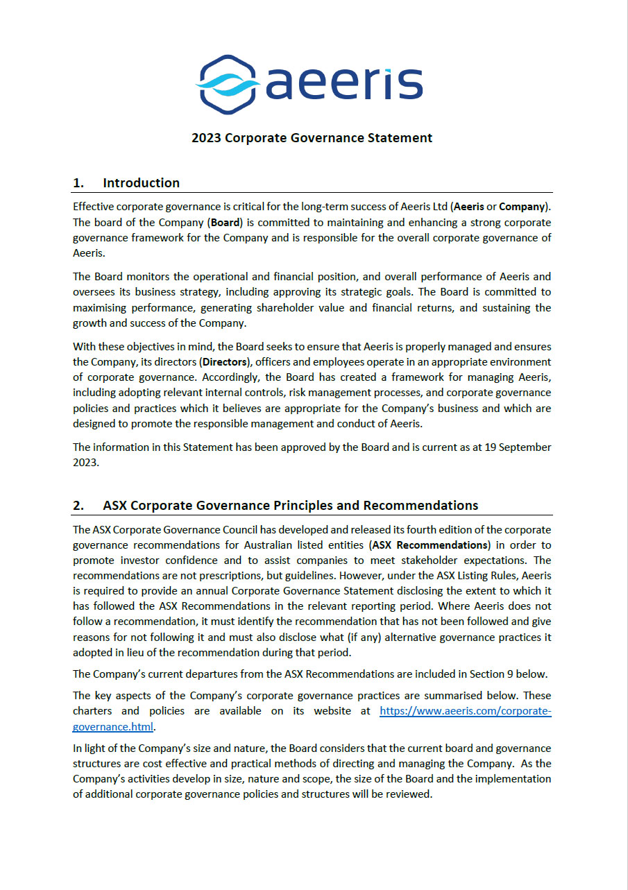 Corporate Governance Statement 2023
