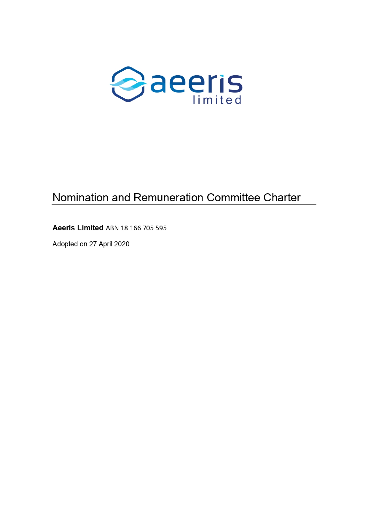 AER Nomination and Remuneration Committee Charter