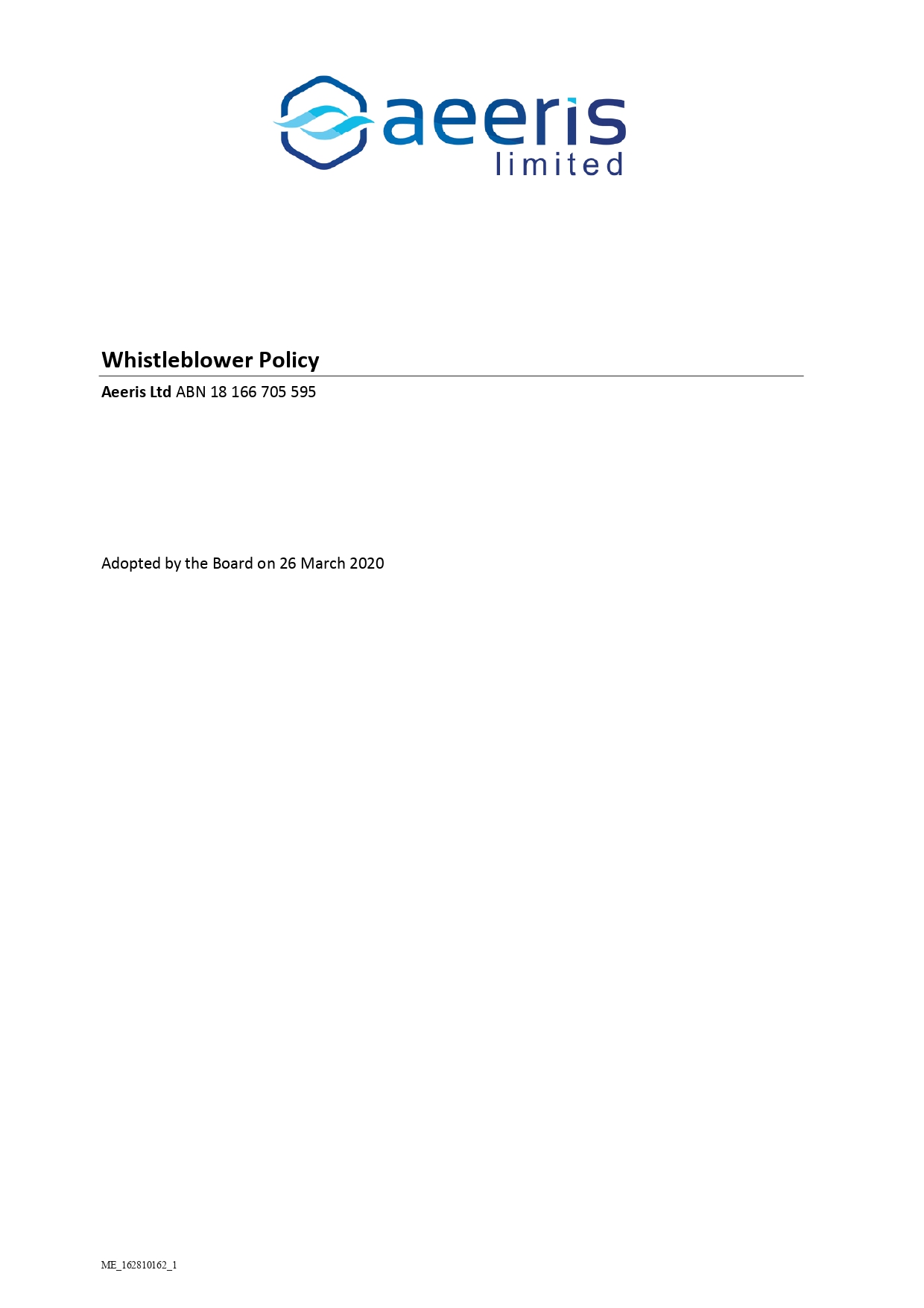 AER Whistle Blower Policy